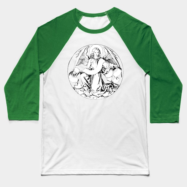 15th Century St Matthew the Evangelist Emblem Winged Angel Baseball T-Shirt by Pixelchicken